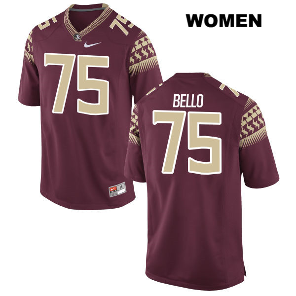 Women's NCAA Nike Florida State Seminoles #75 Abdul Bello College Red Stitched Authentic Football Jersey OEA8569CG